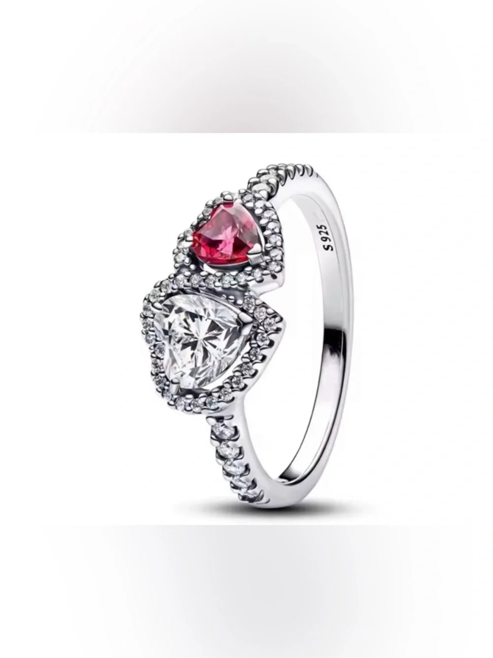 Halo Heart Ring Sterling Silver Size 7 perfect for Valentines